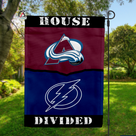 Avalanche vs Lightning House Divided Flag, NHL House Divided Flag