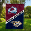 Colorado Avalanche vs Nashville Predators House Divided Flag, NHL House Divided Flag