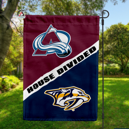 Avalanche vs Predators House Divided Flag, NHL House Divided Flag