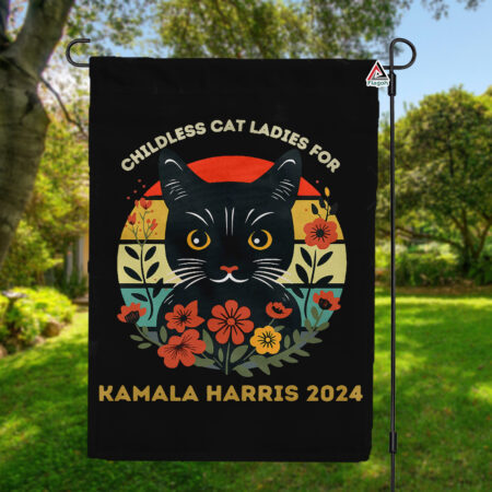 This Childless Cat Lady Is Voting Kamala Harris 2024 Flag, Kamala Harris Flag