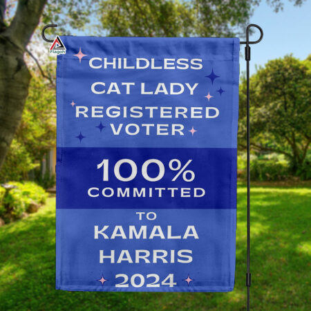 Presidential Election Vote Day Flag, Kamala Harris For The People Flag, Childless Cat Lady Flag