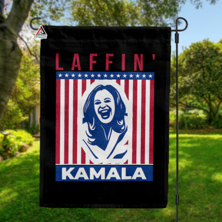 Laughing Kamala Flag, Kamala Harris 2024 Flag, Madam President Flag, Patriotic Chucks and Pearls Flag