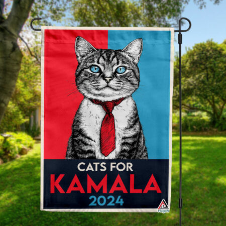 Cat Ladies for Kamala Flag, Politically Purrfect Cats for Kamala Harris 2024