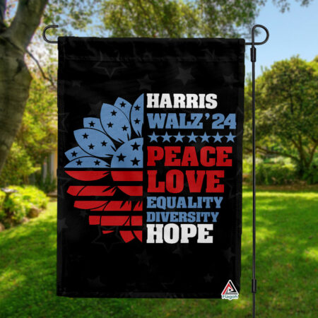 Kamala Harris Peace Love Flag, Equality Hope Political Flag, Kamala Harris Support Flag