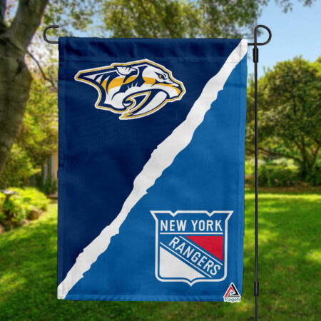 Predators vs Rangers House Divided Flag, NHL House Divided Flag