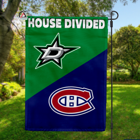 Stars vs Canadiens House Divided Flag, NHL House Divided Flag