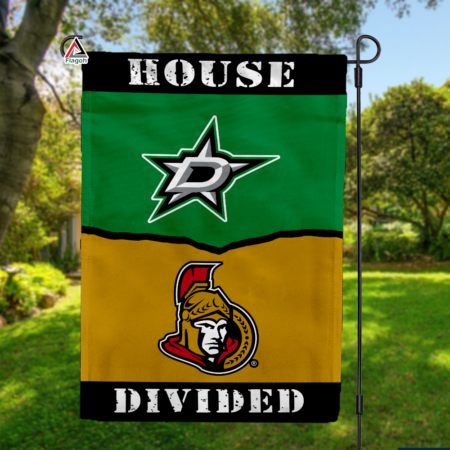 Stars vs Senators House Divided Flag, NHL House Divided Flag