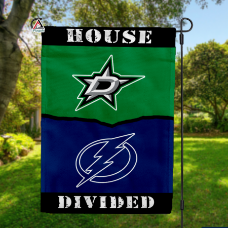 Stars vs Lightning House Divided Flag, NHL House Divided Flag