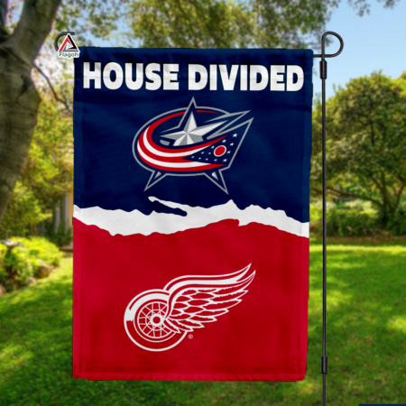 Blue Jackets vs Red Wings House Divided Flag, NHL House Divided Flag