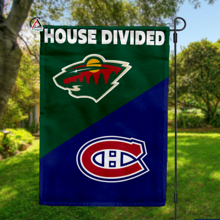 Wild vs Canadiens House Divided Flag, NHL House Divided Flag