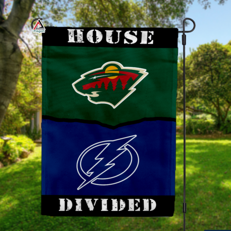 Wild vs Lightning House Divided Flag, NHL House Divided Flag