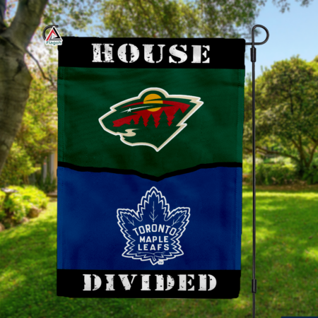 Wild vs Maple Leafs House Divided Flag, NHL House Divided Flag