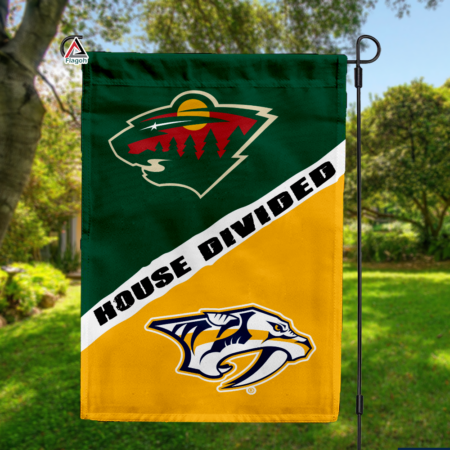 Wild vs Predators House Divided Flag, NHL House Divided Flag