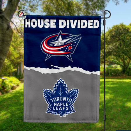 Blue Jackets vs Maple Leafs House Divided Flag, NHL House Divided Flag