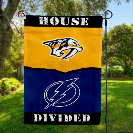 Predators vs Lightning House Divided Flag, NHL House Divided Flag