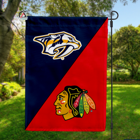 Predators vs Blackhawks House Divided Flag, NHL House Divided Flag