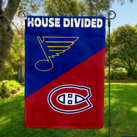 Blues vs Canadiens House Divided Flag, NHL House Divided Flag