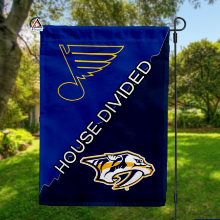 Blues vs Predators House Divided Flag, NHL House Divided Flag