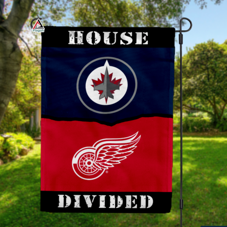 Jets vs Red Wings House Divided Flag, NHL House Divided Flag