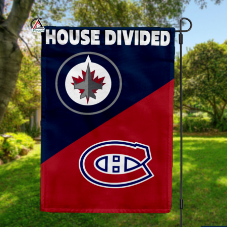 Jets vs Canadiens House Divided Flag, NHL House Divided Flag