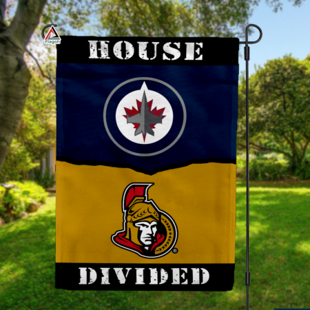 Jets vs Senators House Divided Flag, NHL House Divided Flag