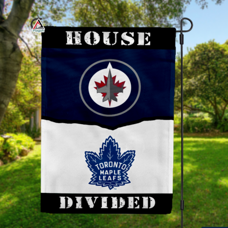 Jets vs Maple Leafs House Divided Flag, NHL House Divided Flag