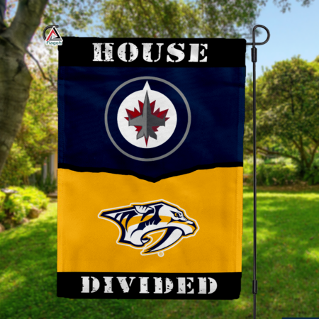 Jets vs Predators House Divided Flag, NHL House Divided Flag