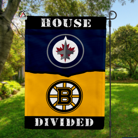 Jets vs Bruins House Divided Flag, NHL House Divided Flag