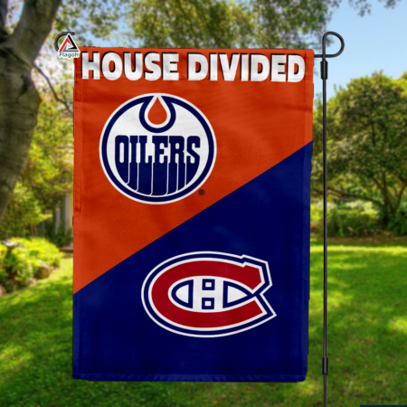 Oilers vs Canadiens House Divided Flag, NHL House Divided Flag