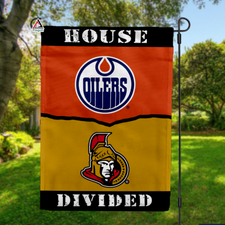 Oilers vs Senators House Divided Flag, NHL House Divided Flag