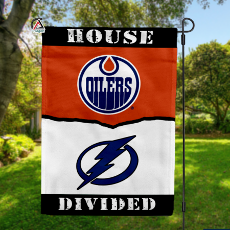 Oilers vs Lightning House Divided Flag, NHL House Divided Flag