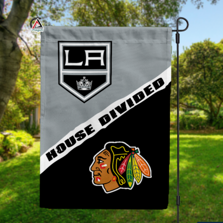 Kings vs Blackhawks House Divided Flag, NHL House Divided Flag