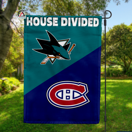 Sharks vs Canadiens House Divided Flag, NHL House Divided Flag