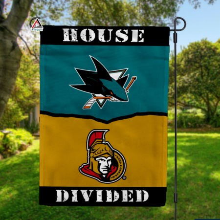 Sharks vs Senators House Divided Flag, NHL House Divided Flag