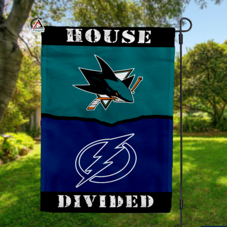 Sharks vs Lightning House Divided Flag, NHL House Divided Flag