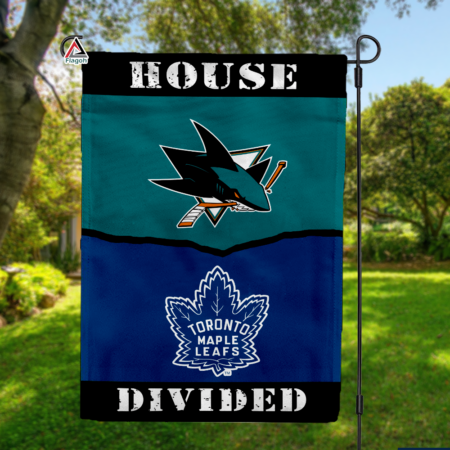 Sharks vs Maple Leafs House Divided Flag, NHL House Divided Flag