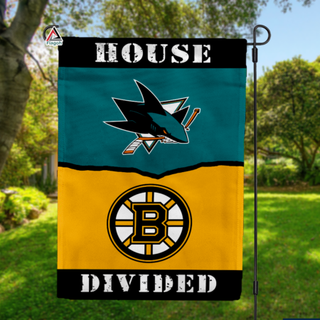 Sharks vs Bruins House Divided Flag, NHL House Divided Flag