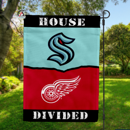 Kraken vs Red Wings House Divided Flag, NHL House Divided Flag