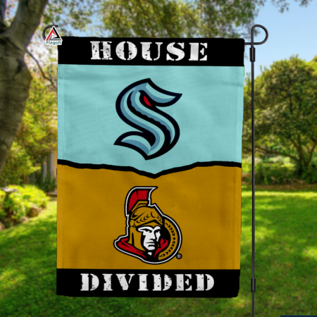 Kraken vs Senators House Divided Flag, NHL House Divided Flag