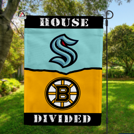 Kraken vs Bruins House Divided Flag, NHL House Divided Flag