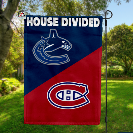 Canucks vs Canadiens House Divided Flag, NHL House Divided Flag