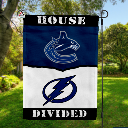 Canucks vs Lightning House Divided Flag, NHL House Divided Flag