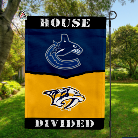 Canucks vs Predators House Divided Flag, NHL House Divided Flag