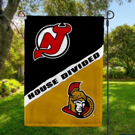 Devils vs Senators House Divided Flag, NHL House Divided Flag