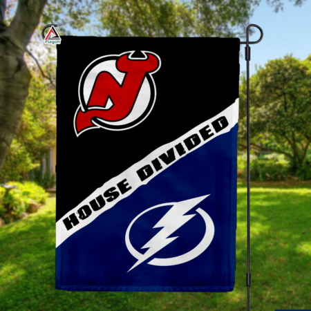 Devils vs Lightning House Divided Flag, NHL House Divided Flag