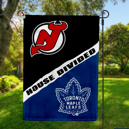 Devils vs Maple Leafs House Divided Flag, NHL House Divided Flag