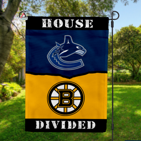 Canucks vs Bruins House Divided Flag, NHL House Divided Flag