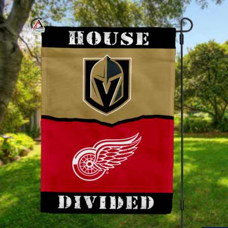 Golden Knights vs Red Wings House Divided Flag, NHL House Divided Flag