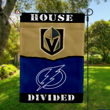 Golden Knights vs Lightning House Divided Flag, NHL House Divided Flag