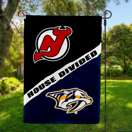 Devils vs Predators House Divided Flag, NHL House Divided Flag